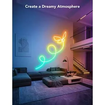 Govee 32.8ft Neon Rope Light, RGBIC Rope Lights with Music Sync, DIY Design, Works with Alexa, Google Assistant, Strip Lights for Bedroom, Living Room, Gaming Decor (Not Support 5G WiFi)