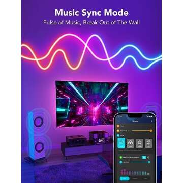 Govee 32.8ft Neon Rope Light, RGBIC Rope Lights with Music Sync, DIY Design, Works with Alexa, Google Assistant, Strip Lights for Bedroom, Living Room, Gaming Decor (Not Support 5G WiFi)