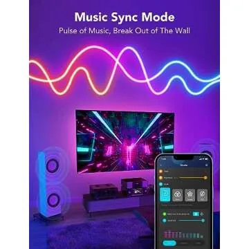 Govee 32.8ft Neon Rope Light, RGBIC Rope Lights with Music Sync, DIY Design, Works with Alexa, Google Assistant, Strip Lights for Bedroom, Living Room, Gaming Decor (Not Support 5G WiFi)