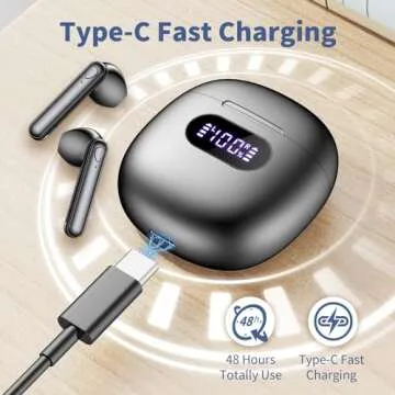 Jrwaro Wireless Earbuds with 48H Battery and Waterproof