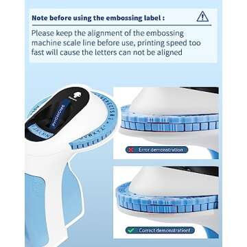 Memoqueen Embossing Label Maker with 6 Labels,Vintage Handheld Label Writer 3D Embosser,Portable Old...