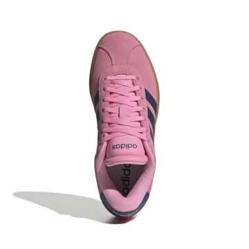 adidas Women's VL Court Bold Sneaker, Bliss Pink/Dark Blue/Gold Metallic, 8
