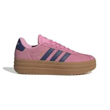 adidas Women's VL Court Bold Sneaker, Bliss Pink/Dark Blue/Gold Metallic, 8