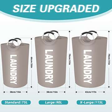 StorageRight 90L Large Laundry Basket, Laundry Hamper, Dirty Clothes Hamper for Laundry, Collapsible...
