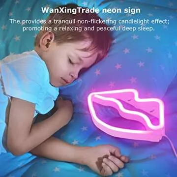 Neon Pink Lips LED Sign for Stylish Decor