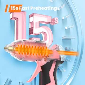 GoGonova Cordless Glue Gun, 15s Fast Preheating 2Ah Cordless Hot Glue Gun with 25 Pcs Premium Mini G...