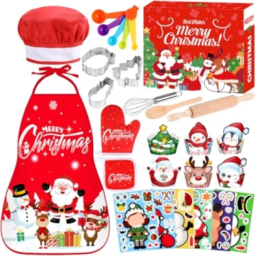 Labeol Christmas Kitchen Kids Cooking Set - 27 PCS Baking Fun