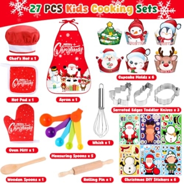 Labeol Kids Christmas Cooking Set - 27 PCS Fun Baking Kit
