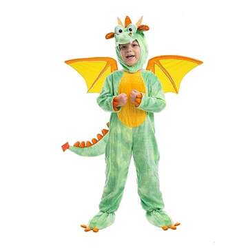 Spooktacular Creations Toddler Dinosaur Costume, Dragon Costume with Tail Wings for Kids Role Play, ...