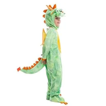 Spooktacular Creations Toddler Dinosaur Costume, Dragon Costume with Tail Wings for Kids Role Play, Halloween DressUp Party (3T (3-4 yrs))