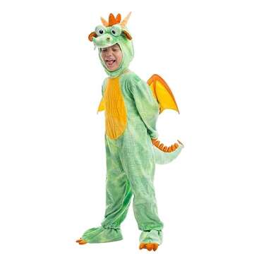 Spooktacular Creations Toddler Dinosaur Costume, Dragon Costume with Tail Wings for Kids Role Play, Halloween DressUp Party (3T (3-4 yrs))