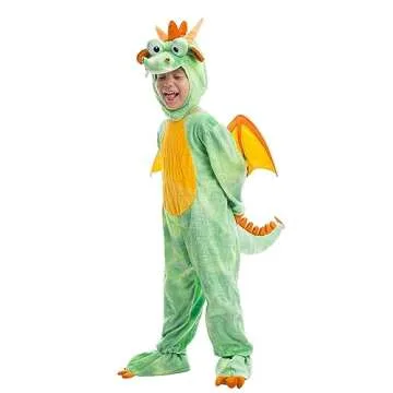 Spooktacular Creations Toddler Dinosaur Costume, Dragon Costume with Tail Wings for Kids Role Play, Halloween DressUp Party (3T (3-4 yrs))