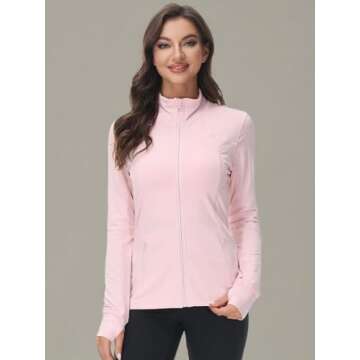 Stylish COZZIPLUS Zip Up Athletic Jacket for Women