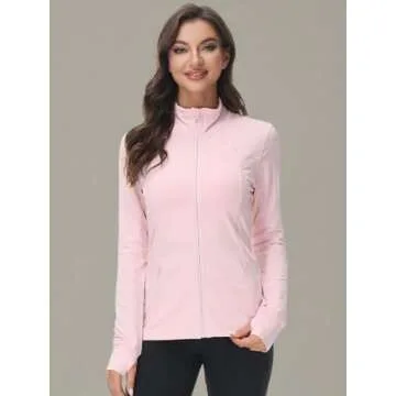 Stylish COZZIPLUS Zip Up Athletic Jacket for Women