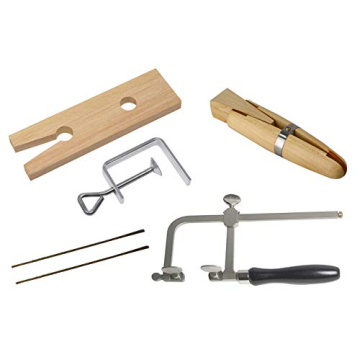 Jewelry Making Bench Tool Kit with Wooden Bench Pin Ring Clamp Saw Frame Blades
