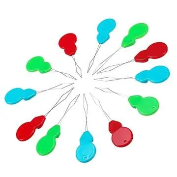 Gourd Shaped Plastic Needle Threaders - 50 Assorted Colors