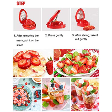 Strawberry Huller Fruit Slicer Set for Easy Prep