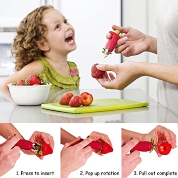 Strawberry Huller Fruit Slicer Set for Easy Prep