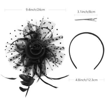 Litter Star Women Fascinators Hat Elegant Mesh Feather Headband