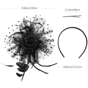 Litter Star Women Fascinators Hat Elegant Mesh Feather Headband