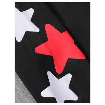 GORGLITTER Men's Star Graphic Y2k Zip Up Hoodie Oversized Grunge Streetwear Hooded Sweatshirt Cool Lightweight Jacket Black Large