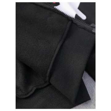 GORGLITTER Men's Star Graphic Y2k Zip Up Hoodie Oversized Grunge Streetwear Hooded Sweatshirt Cool Lightweight Jacket Black Large