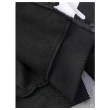 GORGLITTER Men's Star Graphic Y2k Zip Up Hoodie Oversized Grunge Streetwear Hooded Sweatshirt Cool Lightweight Jacket Black Large