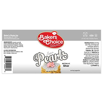Baker's Choice Edible Pearls - Metallic Silver Sugar Sprinkles