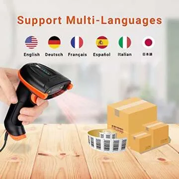 Tera 2D Barcode Scanner with Stand Wired USB 2.0 Handheld Read 2D QR Code Scanner Data PDF417 Matrix 1D Bar Code CMOS Image Barcode Reader for Windows Mac Linux Plug and Play Model D5100Y-Z