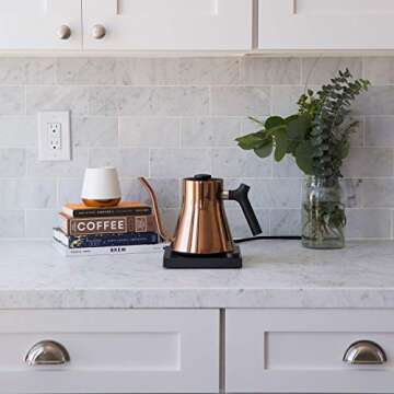 Stagg EKG Electric Pour-Over Kettle For Coffee And Tea, Polished Copper, Variable Temperature Control, 1200 Watt Quick Heating, Built-in Brew Stopwatch (Renewed)