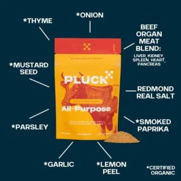 Pluck All-Purpose Organ Meat Blend Seasoning | From Grass-Fed & Grass-Finished Pastured Beef Organs with Redmond Real Sea Salt | 30-Day Supply