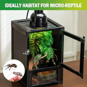 Toxirium 8x8x12 Small Reptile Cage - Perfect for Lizards & Frogs