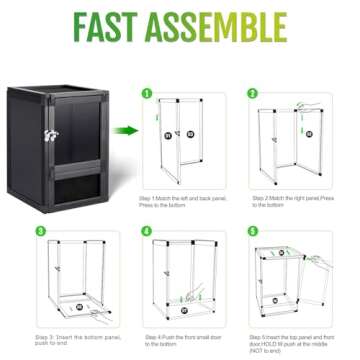 Toxirium 8x8x12 Small Reptile Cage - Perfect for Lizards & Frogs