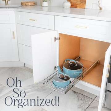 HOLD N' STORAGE Heavy Duty Pull Out Cabinet Organizer - Perfect Kitchen Storage Solution
