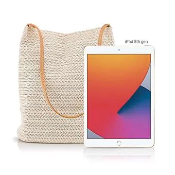 OCT17 Women Straw Beach Bag tote Shoulder Bag Summer Handbag - White