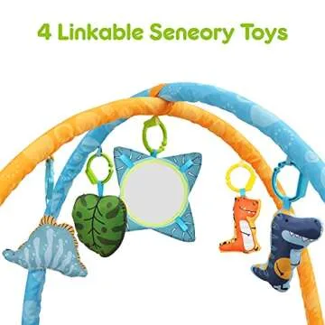 BATTOP Baby Play Mat Activity Gym with Ball Pit,4-in-1 Tummy Time Mat for Baby to Toddler,with Sensory Toys,Mirror,Head Rest,Cognitive Development Baby Play Center for Newborns,Infants