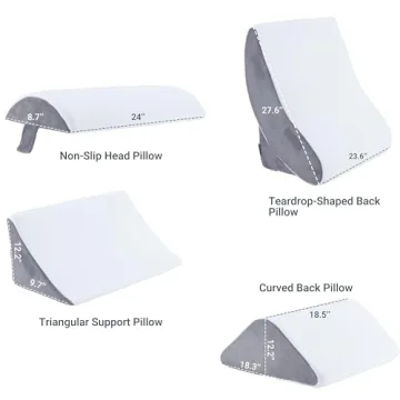 Kingfun 4pcs Orthopedic Bed Wedge Pillow Set for Comfort