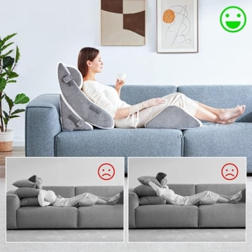 Kingfun 4pcs Orthopedic Bed Wedge Pillow Set for Comfort