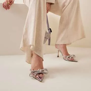 MIRAAZZURRA Silver Heeled Mules for Elegant Occasions