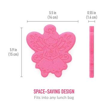 Bentgo Buddies Glitter Reusable Ice Packs - Slim Ice Packs for Lunch Boxes, Lunch Bags, and Coolers - Multicolored 4-Pack (Fairy)