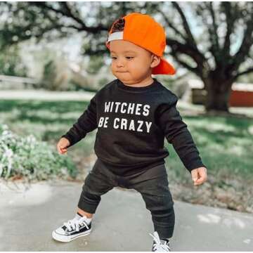 Hnyenmcko Baby Boy Girls Halloween Clothes Infant Long Sleeve Crewneck Pullover Sweatshirt Shirt Tod...