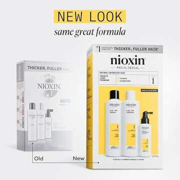 Nioxin Scalp + Hair Thickening System 1 - Hair Thickening System for Natural Hair with Light Thinnin...