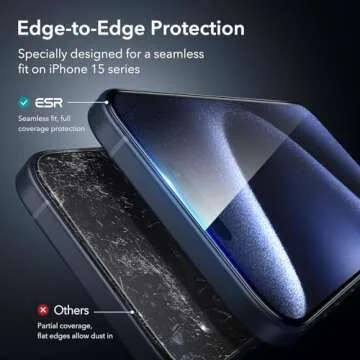 ESR 3 Pack for iPhone 15 Pro Screen Protector, [9H Hardness] [Military Grade Shatterproof] Full Coverage Tempered Glass Film with Easy Installation Tool