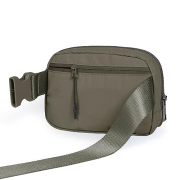 ODODOS Unisex Mini Belt Bag with Adjustable Strap Small Fanny Pack for Workout Running Traveling Hiking, Dark Umber