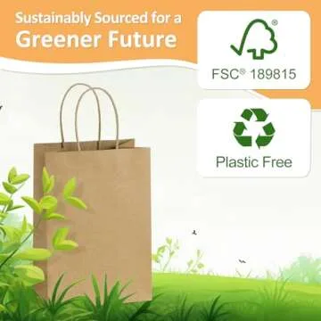 BagDream Kraft Paper Bags 25Pcs 5.25x3x8 Inches Small Paper Gift Bags with Handles Party Favor Bags Shopping Bags Brown Gift Bags Paper Sacks