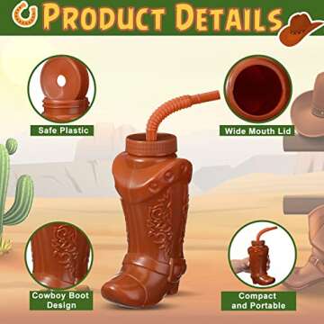 Cowboy Boot Cups with Straws – Perfect for Parties