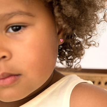 Heart-Shaped Gold Plated Earrings for Young Girls