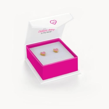 Heart-Shaped Gold Plated Earrings for Young Girls