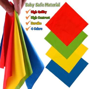 Waybla Easter Baby Toys 6 to 12 Months, Easter Tissue Box Montessori Toy, Soft Stuffed High Contrast Crinkle Infant Sensory Early Learning Easter Toys, Easter Gifts, Easter Basket Stuffers for Babies