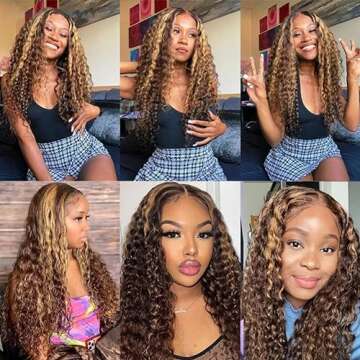 ETERNAL LOVELINESS 200% Density Honey Blonde Wig Human Hair 13x6 Ombre Lace Front Wigs for Black Women 4/27 Colored Hd Lace Water Wave Lace Front Wig Wet And Wavy 26 Inch